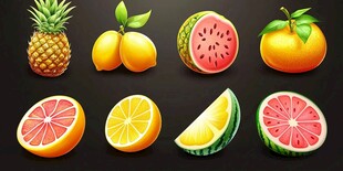缤纷多彩的新鲜水果组合
