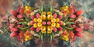 缤纷郁金香花卉艺术图案