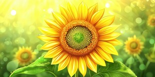 灿烂向日葵 点亮绿色田野