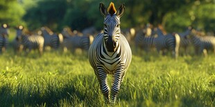 草原上独行的斑马