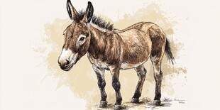 手绘可爱小毛驴形象