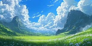 梦幻绿野青山云端美景