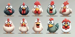 可爱卡通鸡表情包集合