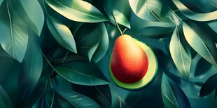 绿叶间的诱人红梨