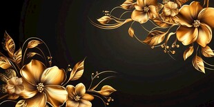 金色花卉装饰背景图
