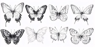 手绘蝴蝶图案集合
