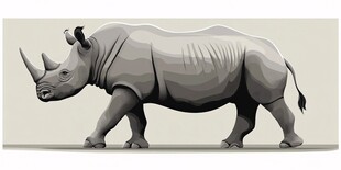 简约风格犀牛插画