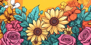 缤纷花卉绽放活力画面