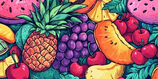 缤纷多彩水果插画