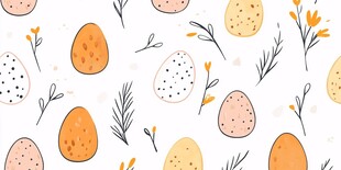 复活节彩蛋与花卉图案