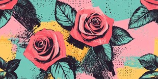 复古风玫瑰图案背景