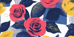 玫瑰花叶图案的精美设计