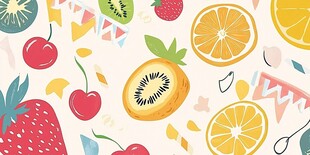 缤纷水果卡通图案背景