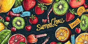 夏日缤纷水果插画