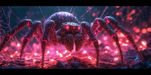 发光蜘蛛营造奇幻氛围