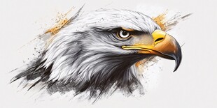 威严白头鹰艺术插画形象