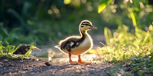 阳光下的可爱小鸭子