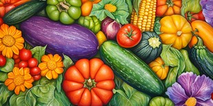 缤纷多彩的蔬果花卉世界