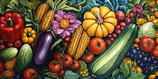 缤纷多彩的新鲜蔬菜大集合