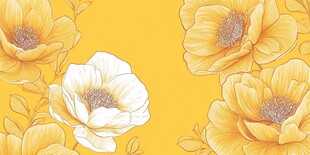 黄色花卉图案背景图