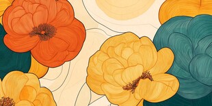 多彩花卉图案背景设计