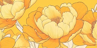 黄色花卉图案插画