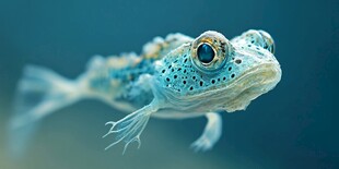 梦幻蓝蛙鱼的微观特写