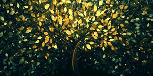 金色幻树 光影交织之美