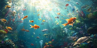 梦幻海底世界的多彩生物