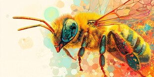 梦幻水彩风勤劳小蜜蜂