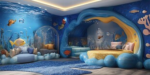 梦幻海底主题儿童卧室