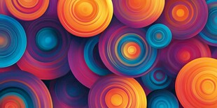 多彩圆圈抽象艺术背景图