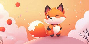 可爱小狐狸的梦幻场景