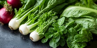 新鲜多样蔬菜组合展示