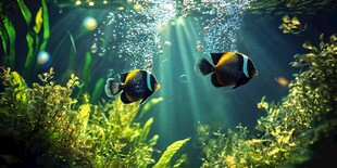 梦幻海底世界中的双小丑鱼