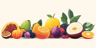 缤纷多彩的新鲜水果集合