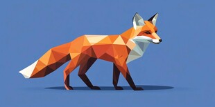 低多边形风格狐狸插画