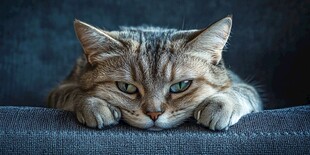 慵懒猫咪趴卧沙发