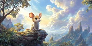 悬崖边的可爱小老鼠