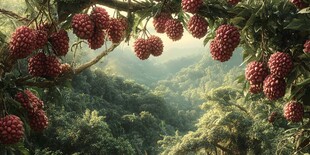 枝头荔枝红 山林绿意浓