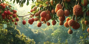 荔枝挂满枝头的美好景象