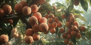 枝头饱满荔枝挂满树