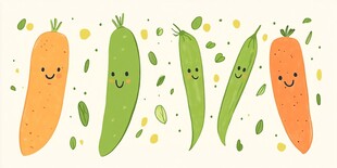 可爱蔬菜插画