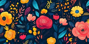 缤纷花卉图案 灵动又绚丽