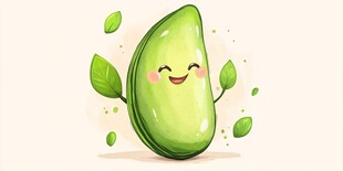可爱牛油果卡通形象