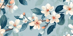 清新花卉图案背景纹理