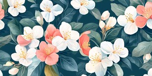 花卉图案背景 清新花朵风