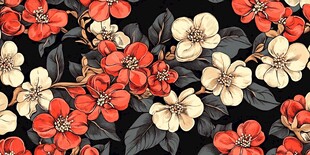 复古花卉无缝图案背景
