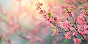 春日粉嫩桃花枝