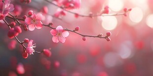 粉嫩桃花绽放枝头